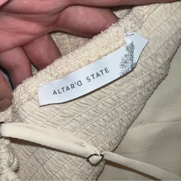 Altar’d State Women’s Lacy Babydoll Tank Top Small Cream Y2K Romantic Coquette - Picture 4 of 7